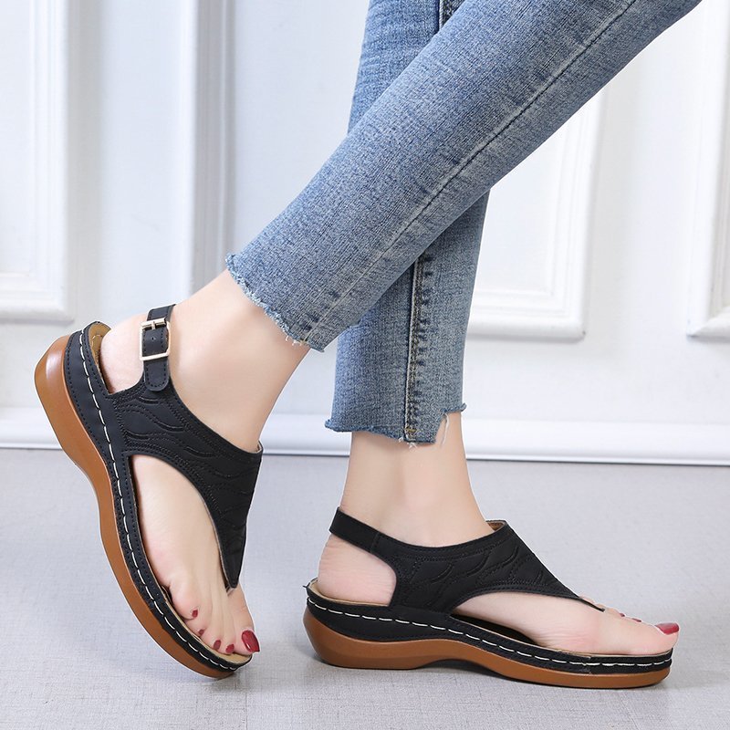 Casual sandaler dam kilklack enfärgad flip flop sandaler