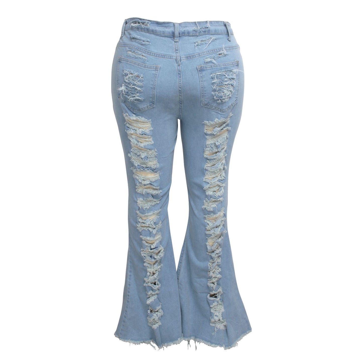 Jeans uniques à la mode, pantalons extensibles de grande taille à cloche