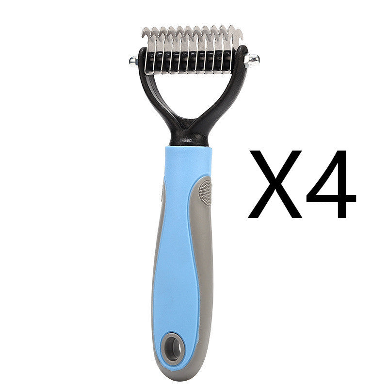 Stainless Steel Pet Brush - Double-Sided Hair Removal Comb for Grooming