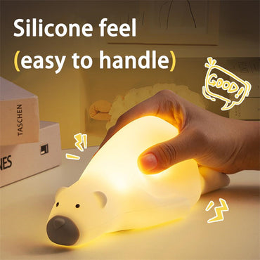 Lampe de Table en Silicone ours mignon, 3 niveaux d'ambiance, lampe de Table pour enfants, décoration de chevet de chambre d'enfant