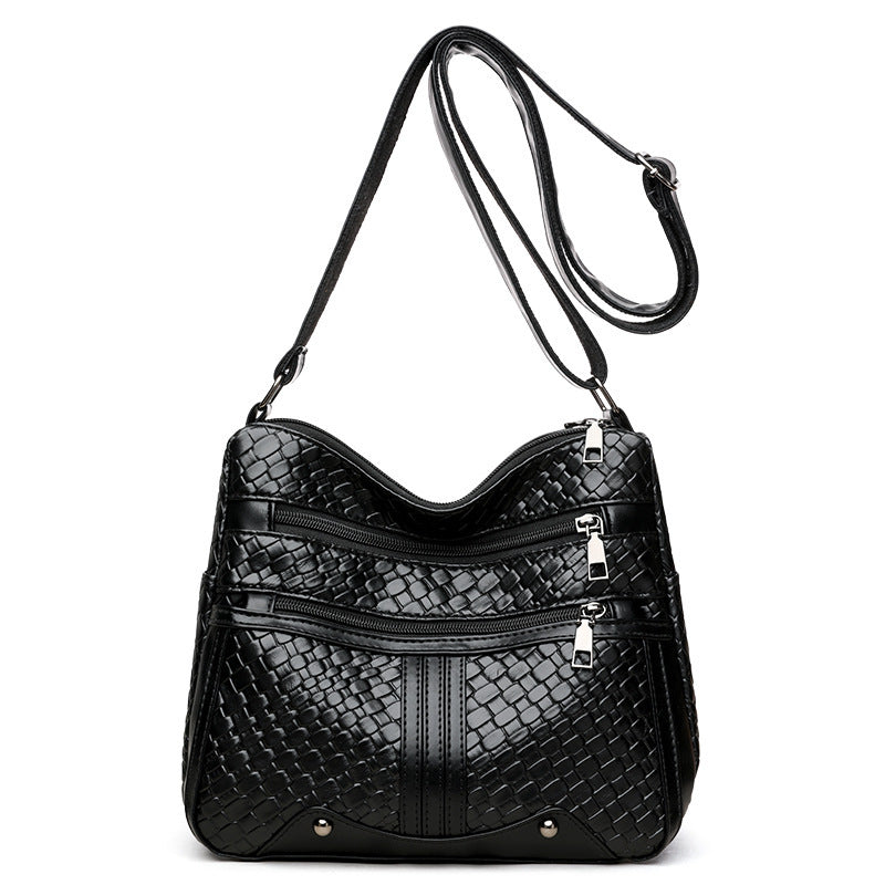Multi-compartment Woven Single Shoulder Messenger Bag