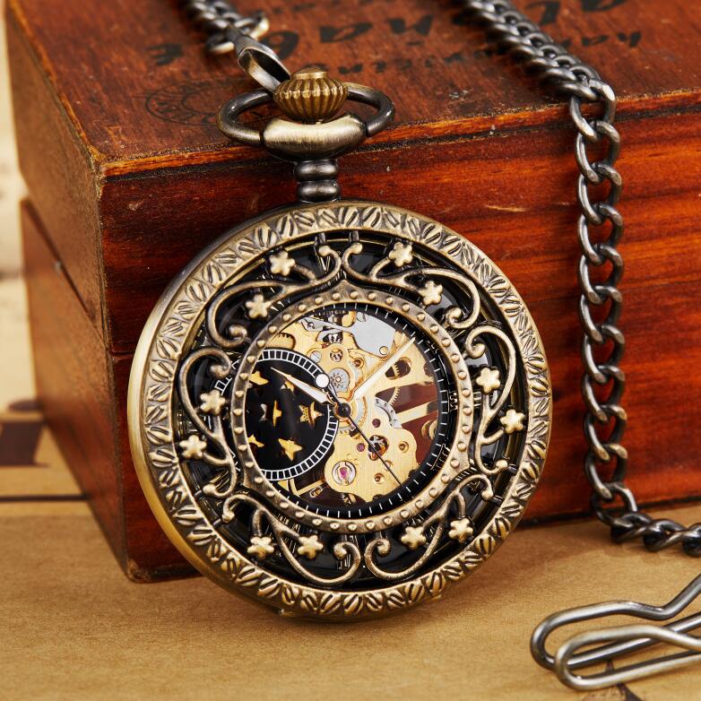Hollow Carved Flip Semi-Automatic Mechanical Pocket Watch - Exquisite Intricate Elegant Sophisticated Accurate Durable
