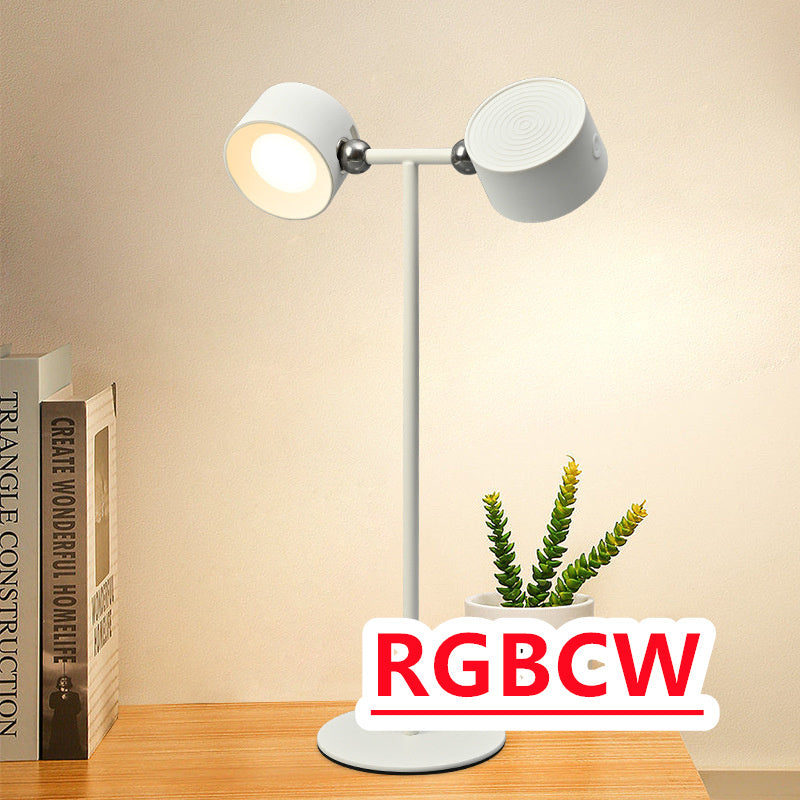 Magnetisk berörbar LED USB Uppladdningsbar Bordslampa 360 Rotera Sladdlös Fjärrkontroll Skrivbordslampor Hem Sovrum Vägg Nattlampa