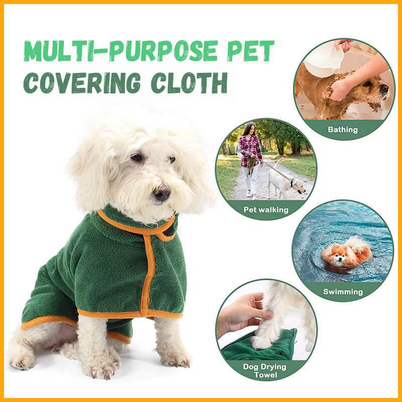 Absorbent Pet Bathrobe - Microfiber Dog Drying Coat with Adjustable Straps