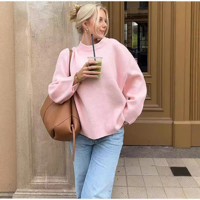 Sunday Cozy Crew Neck Pullover Sweater