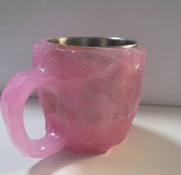 400ml kaffemuggar i hartskristall med handtag, elegant falsk mineralkristallkopp för arbetsplats, heminredning, julklapp, köksredskap