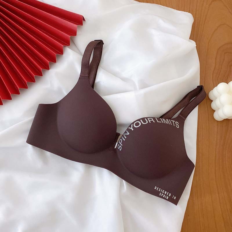 Soutien-gorge une pièce avec lettres britanniques, sans couture, sous-vêtements réglables sans fil pour femmes