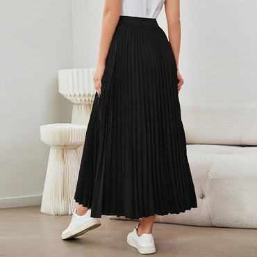 Skirt New Elegant Pleated Puffy Umbrella Skirt Polyester Skirt For Women
