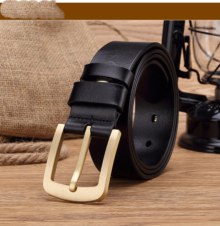 Men's Casual Retro Brass Pin Buckle Belt - Vintage Elegance