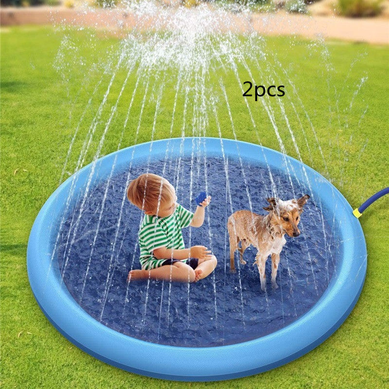 Halkfri stänkskydd för barn och hundpool sommar utomhus vattenleksaker Rolig fontän lekmatta