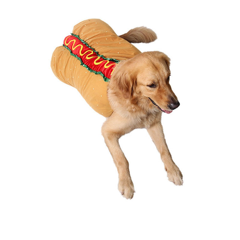 Pet Dog and Cat Costume - Cute Hot Dog Sandwich Costume, Funny Hot Dog Clothes, Cat Costume