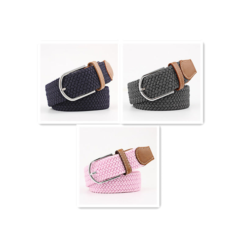Women's Canvas Student Casual Stretch Braided Needle Buckle Belt - Youthful Confidence