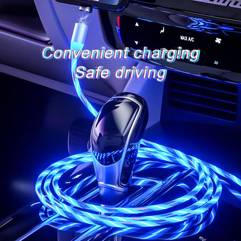Magnetisk laddningskabel Streamer Snabbladdningskabel Belysning Micro USB-kabel LED Magnetladdare Type-C-kabel