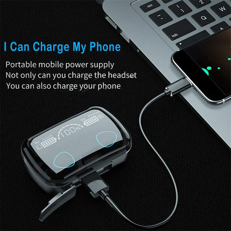 TWS Trådlösa hörlurar Bluetooth 5.0 Vattentät Headset Hörlurar Bluetooth Hörlurar Sport Vattentätt Headset