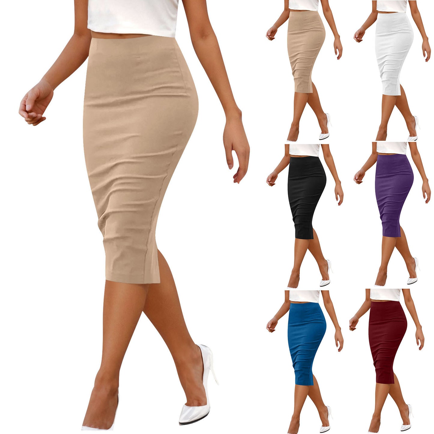 Professional High Waist Sheath Mori Style Pleated Skirt - Acetate Fiber (5 Colors, XS-XXL, Street Fashion)