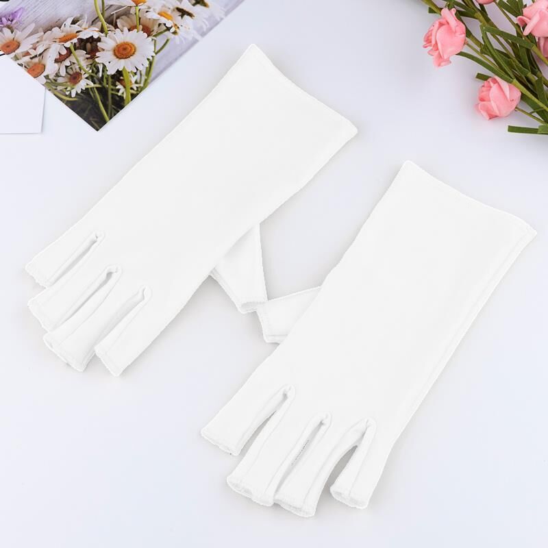 Manicure UV Protection Gloves - Half-Finger Design | Professional Nail Care Pair