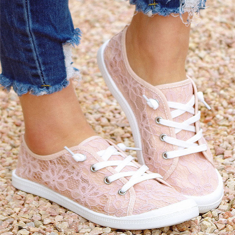 Spets Flats Skor Sommar Mode Casual Skor Dam