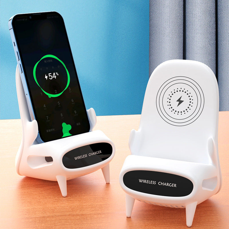 Bärbar ministol trådlös laddare skrivbord mobiltelefonhållare trådlös laddare 10W snabbladdning speciell present