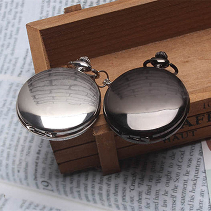 Retro Bronze Steampunk Quartz Pocket Watch Stainless Steel Chain Necklace 30cm For Men For Women With Gift Box - Vintage Exquisite Elegant Unisex
