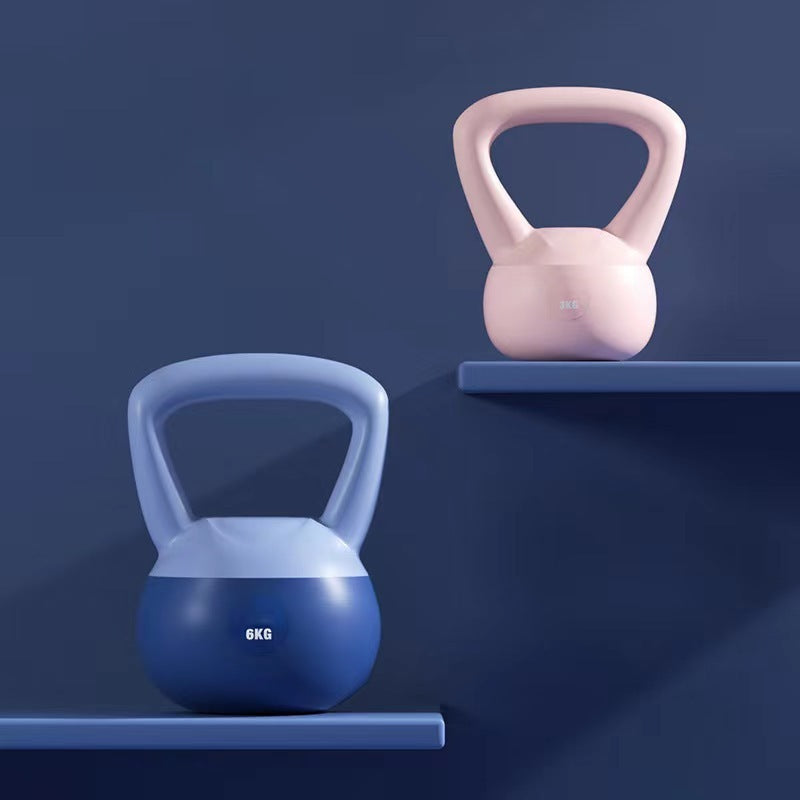 Professional Women's Fitness Home Kettlebell - PVC Construction (4kg/5kg/6kg, Purple/Pink/Blue)