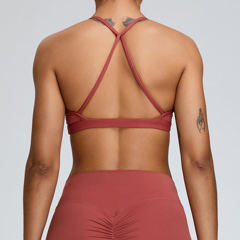 Nude Feel Beauty Back Yoga Bra For Women Push Up Sports Tight-fitting Outerwear Running Workout Vest
