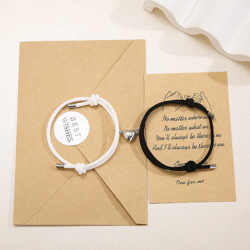 Enkelt Nylon Love Magnetic Armband