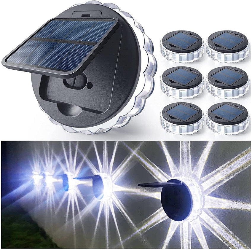 Éclairage de clôture de jardin applique murale solaire décor à la maison lampe solaire ronde Led