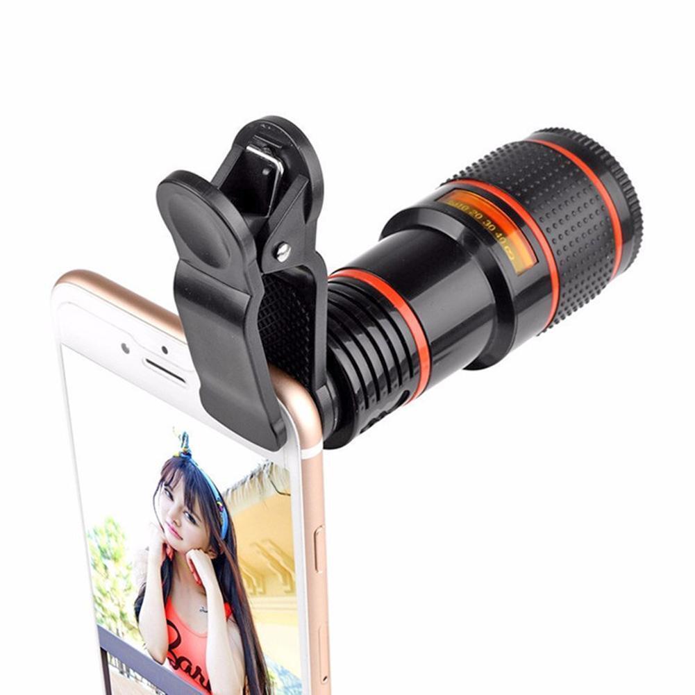 HD 8X Clip On Optisk Zoom Teleskop Kameralins För Universal Mobiltelefon