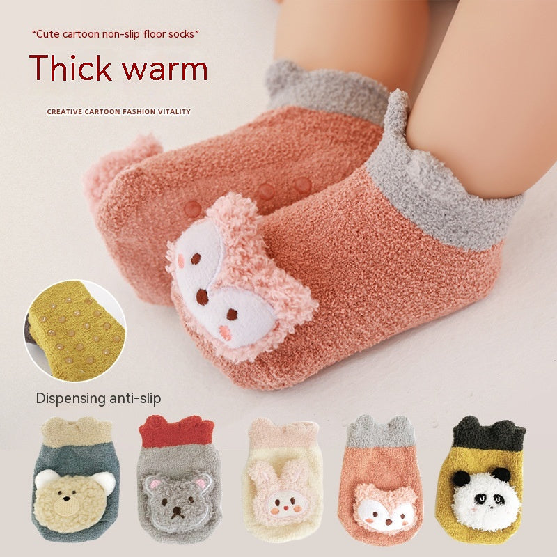 Baby tjocka varma tecknade strumpor