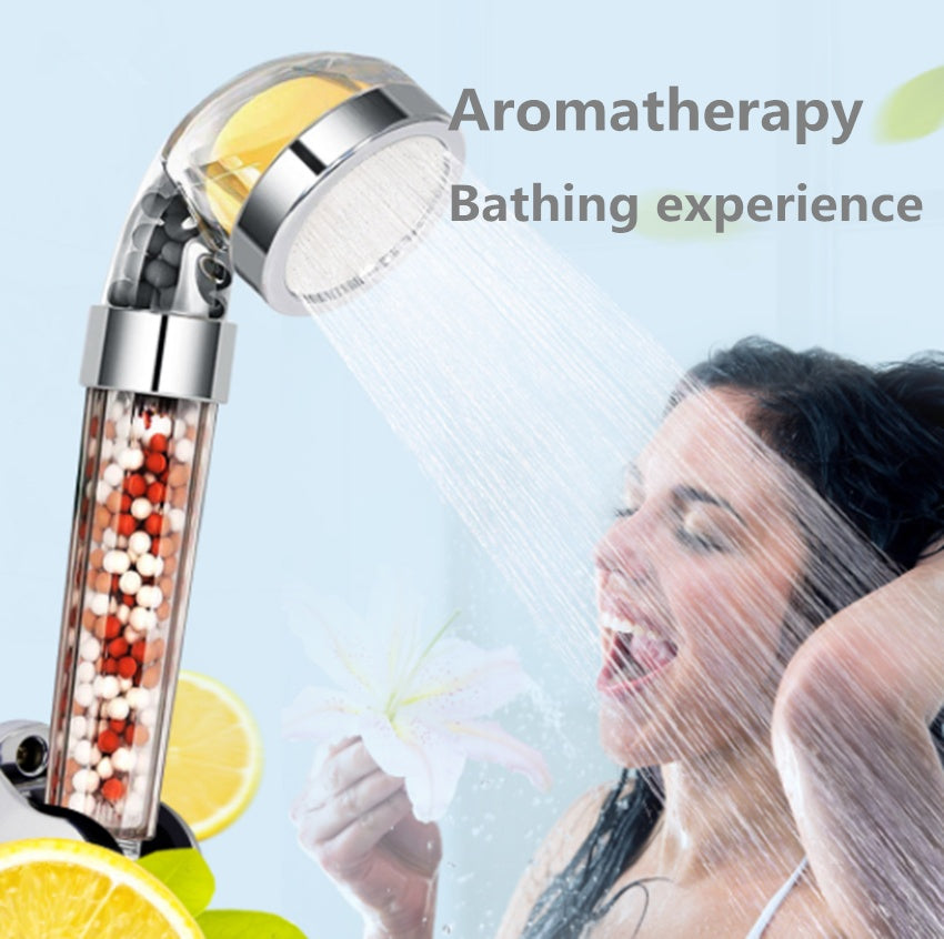 Bathroom Aroma Shower Head - Vitamin C Lemon Scent Anion High Pressure Water Saving Filtering Shower