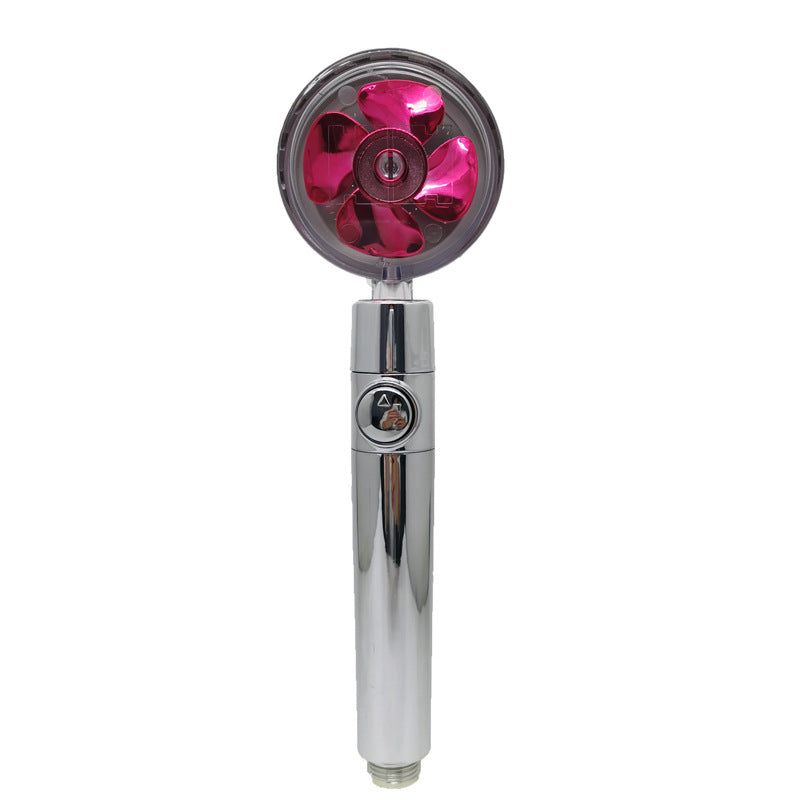 Pommeau de douche à hélice avec bouton d'arrêt et filtre en coton, buse de douche à main haute pression turbocompressée