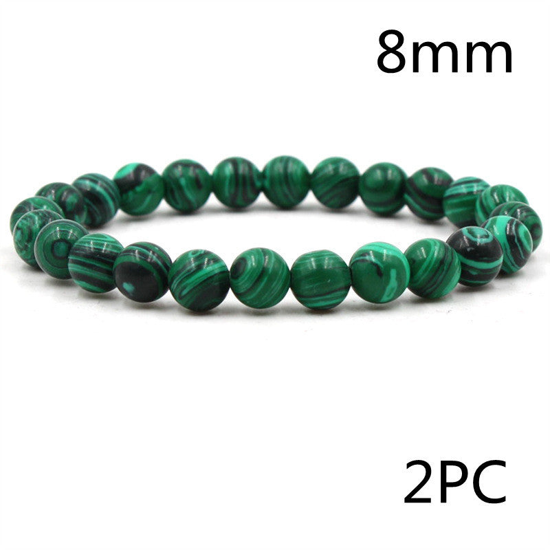 Mattsvart matt sten malakit par armband armband