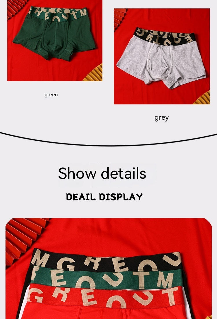 Herrunderkläder i ren bomull, festliga, klarröda boxershorts med medelhög midja