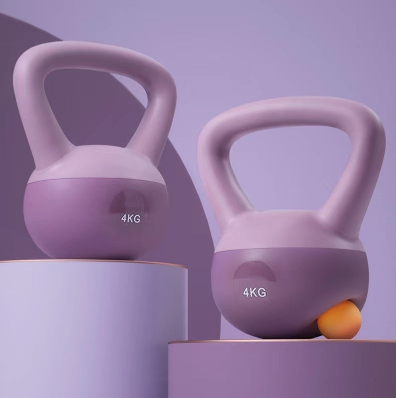 Professional Women's Fitness Home Kettlebell - PVC Construction (4kg/5kg/6kg, Purple/Pink/Blue)