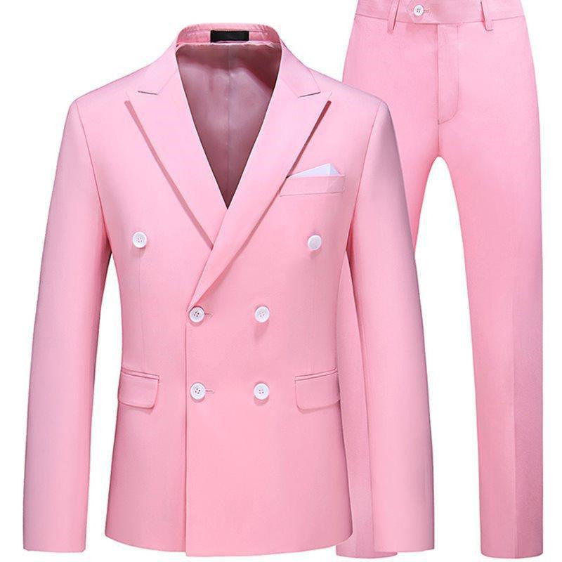 Costume de smoking décontracté pour hommes, 2 pièces, coupe cintrée, ensemble de costumes masculins