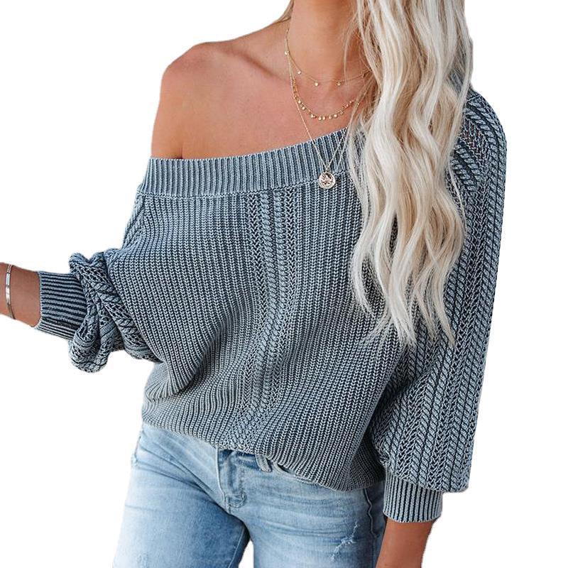 Luxurious Loose V-neck Lantern Sleeve Sweater