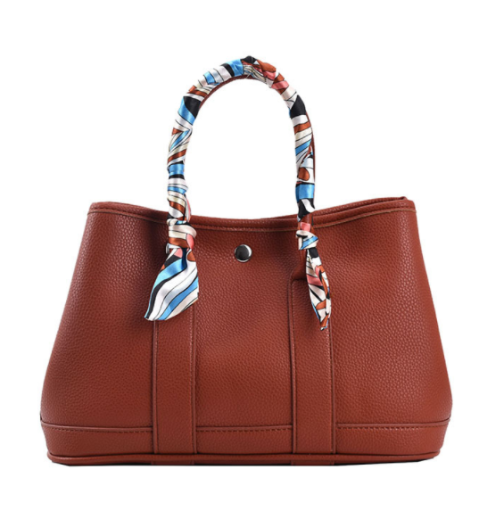 Botanical Garden Scarf Tote - Multi-Function Floral Print Bag with Scarf Accent