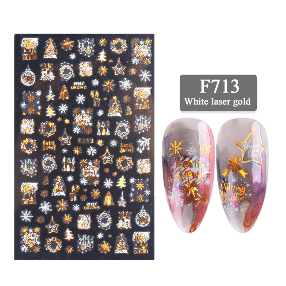 Christmas Gold Laser Snow Stickers - 3g