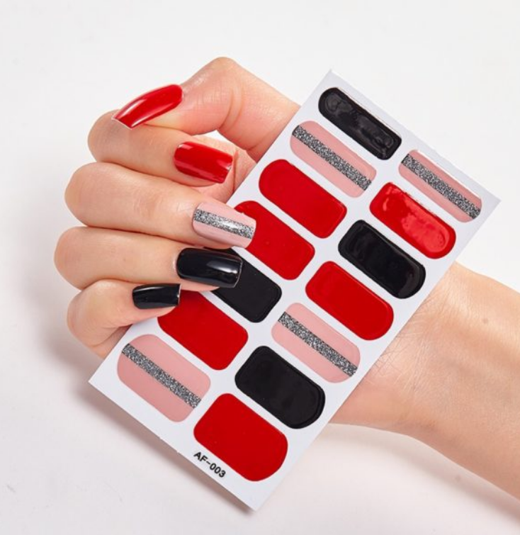 Full Coverage Nail Stickers - 40+ Designs - 24 Month Shelf Life - Nail Polish Glue Included - XAF01-XAF40 Collection
