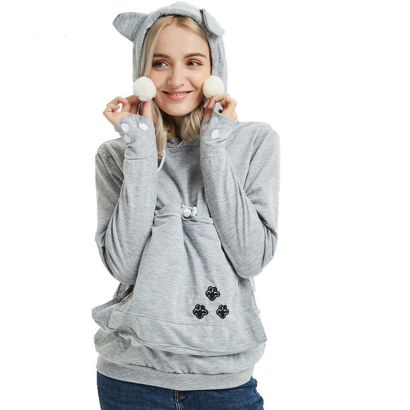 Adorable Hoodies with Pet Pocket for Women - Winter Collection