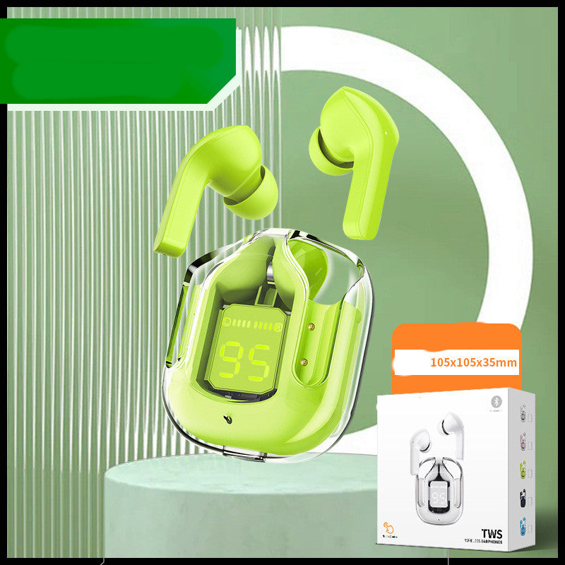 Nytt Mini Transparent trådlöst Bluetooth Headset Digital Display ENC brusreducering True Wireless Sports Music
