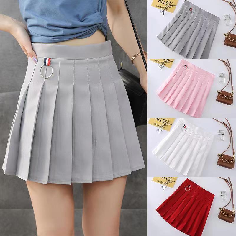 Professional European American Fashion Laminated Mini Skirt - Polyester High-Waisted (Picture Color, S-L, College Style)