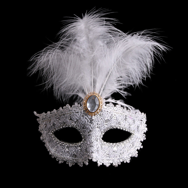 Läder Feather Mask Ball Party Mask