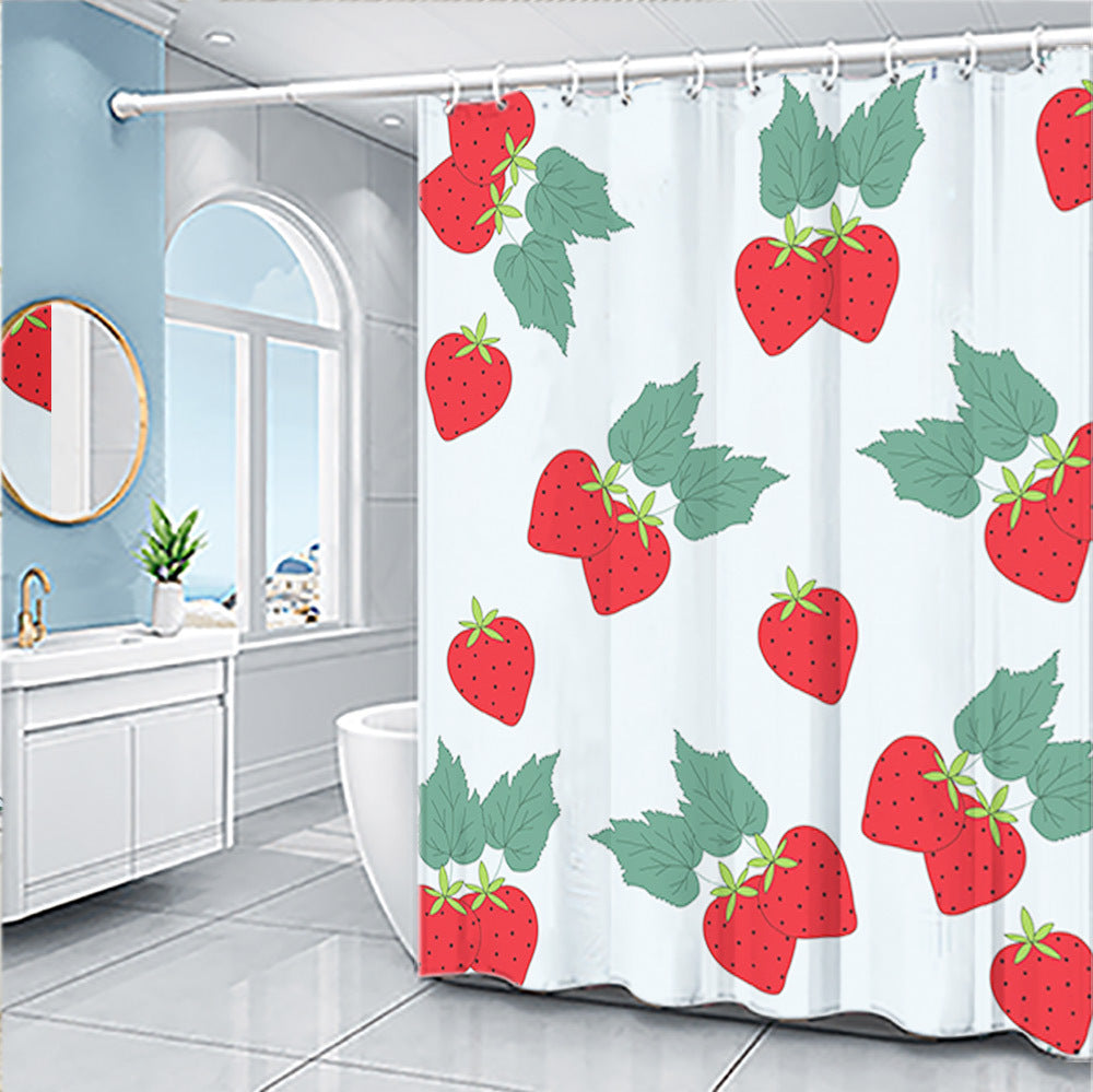 Ensemble de rideau de douche série fruits de dessin animé