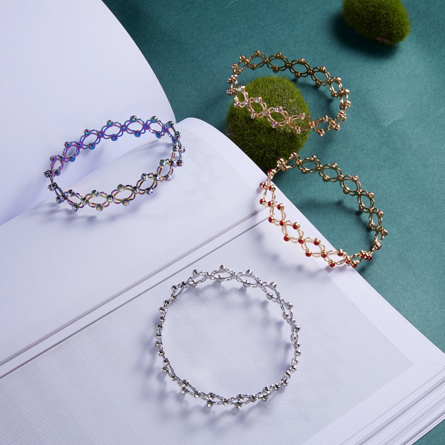 2 i 1 vikbara infällbara ringar armband magiska strass ringar deformerbara armband kvinnor i stil justerbara modesmycken