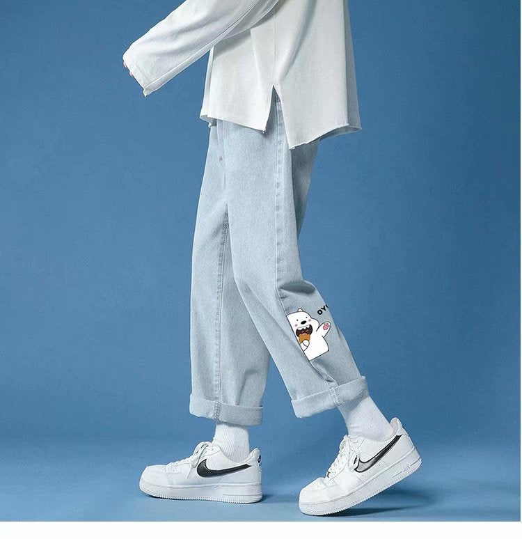 Casual byxor ljusa jeans för män