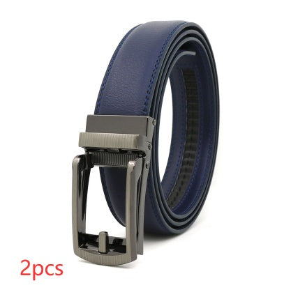 Men's Fake Needle Automatic Buckle Cowhide Belt - Detailed Sophistication