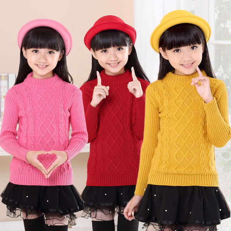 Girls Plus Velvet Tjock Double Layer Sweater