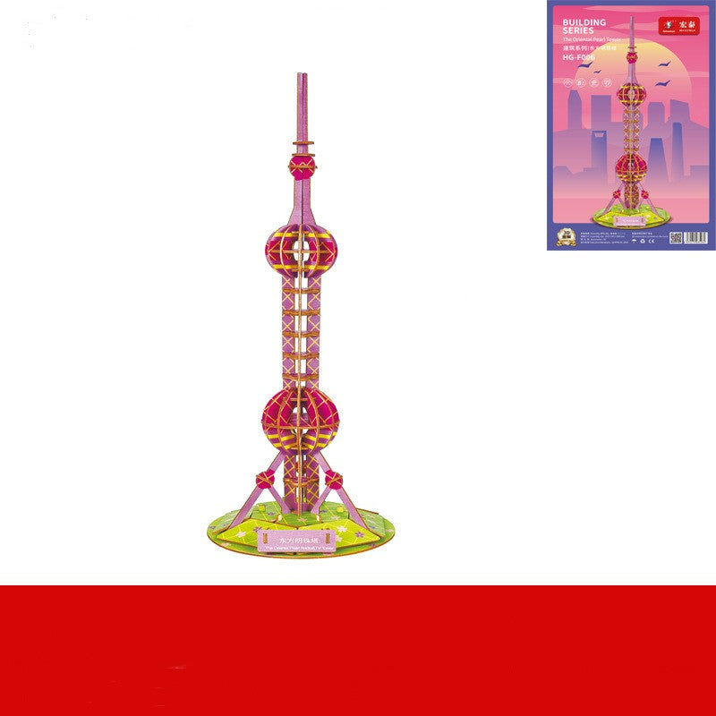 Les puzzles stéréoscopiques en bois colorés sont faits à la main pour les enfants