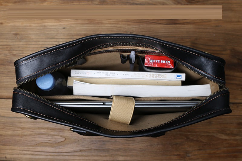 Sac à main en cuir pour hommes, Vintage, décontracté, Crazy Horse, fait à la main